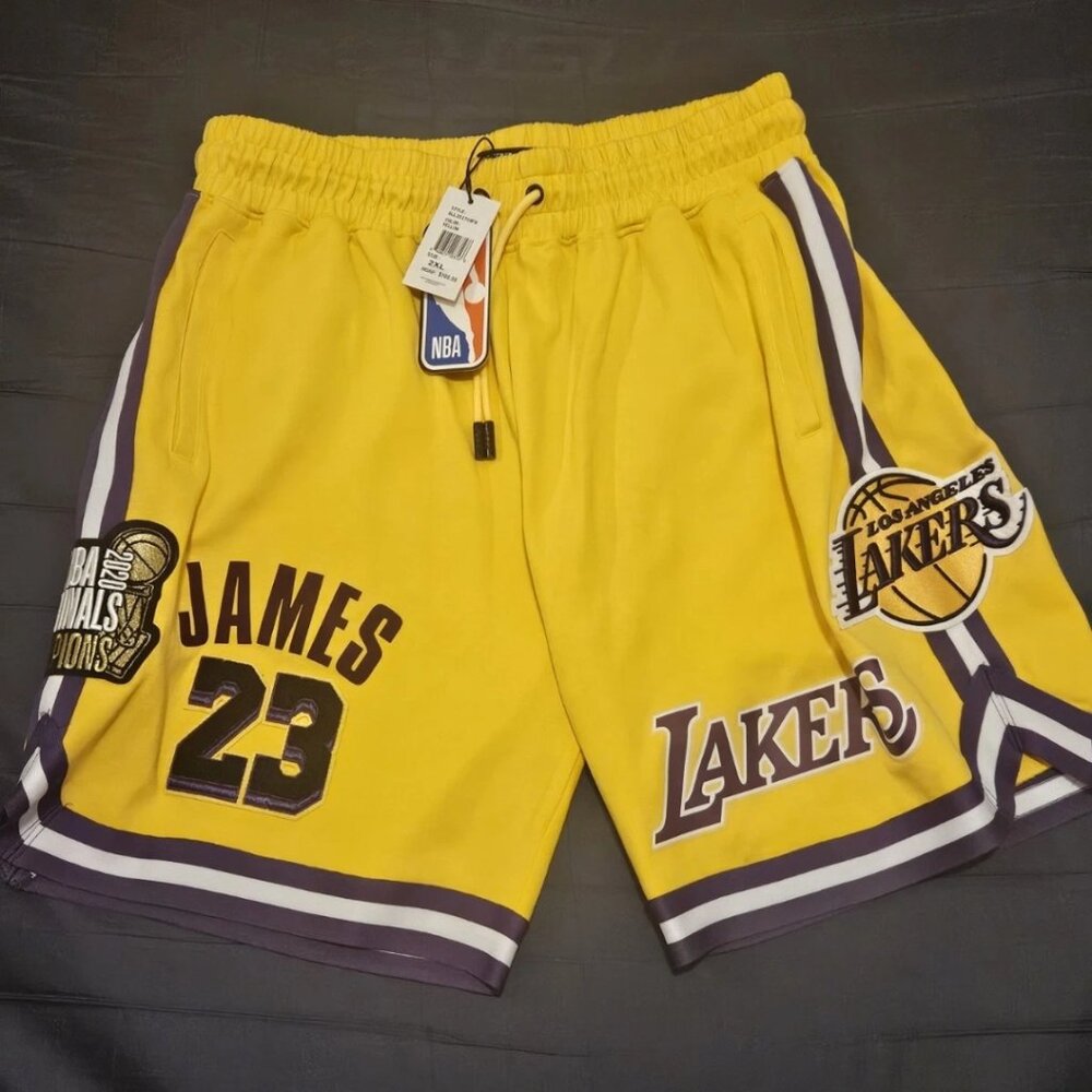 LeBron James Los Angeles Lakers Pro Standard Shorts SZ 2XL 2020 NBA Champions